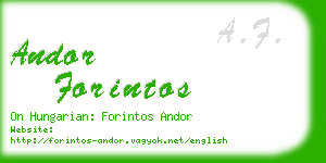 andor forintos business card